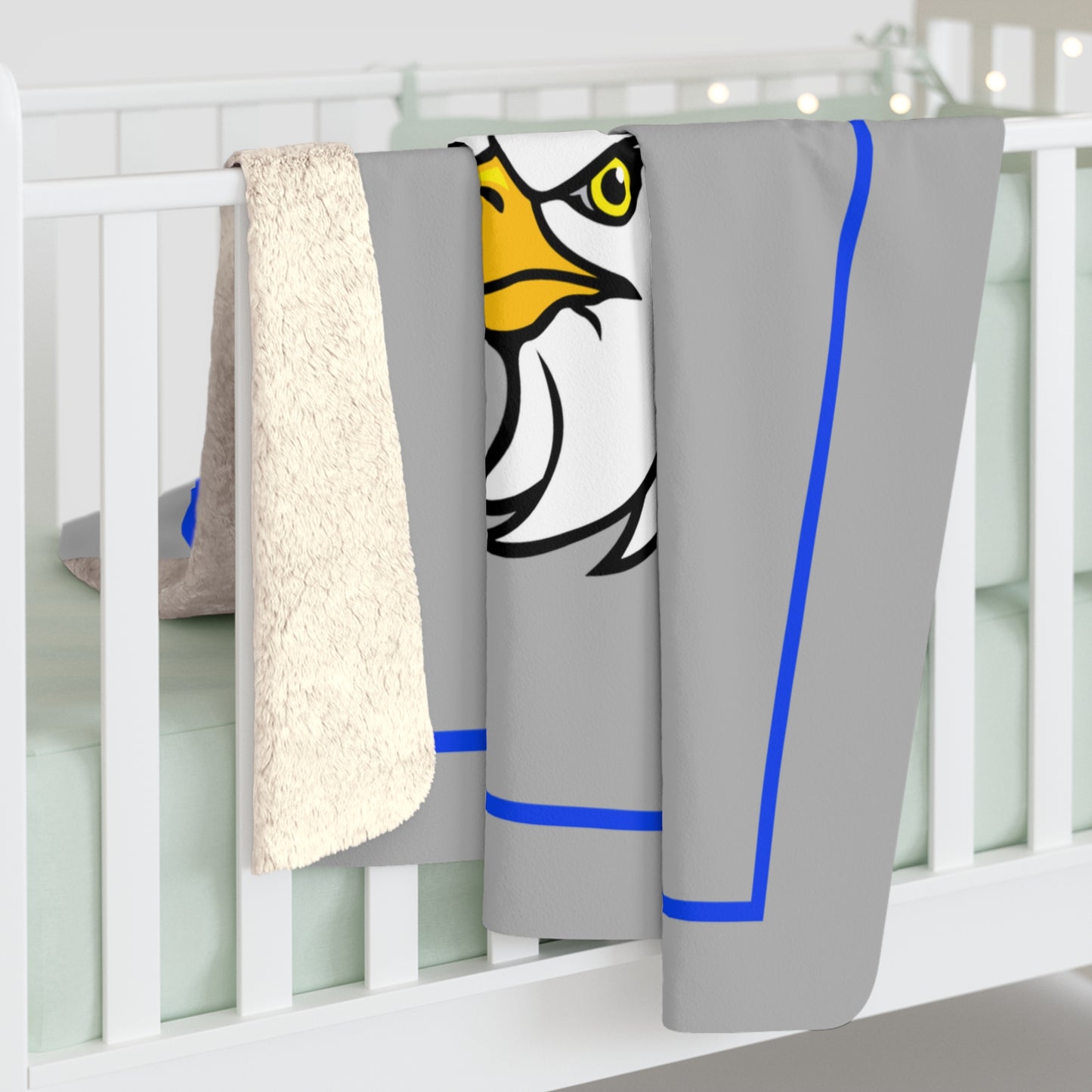 Gray & Blue BH Sherpa Blanket