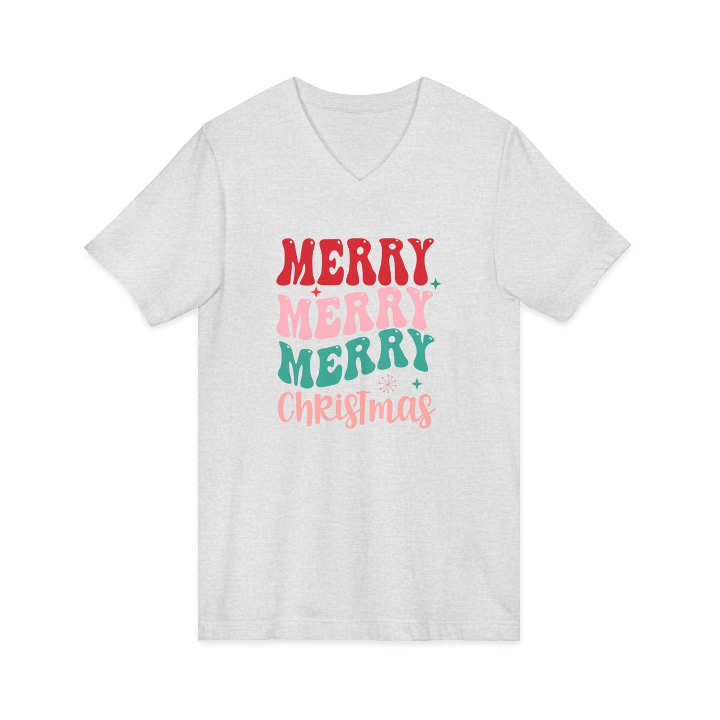 Merry Merry Merry Christmas V-Neck Tee