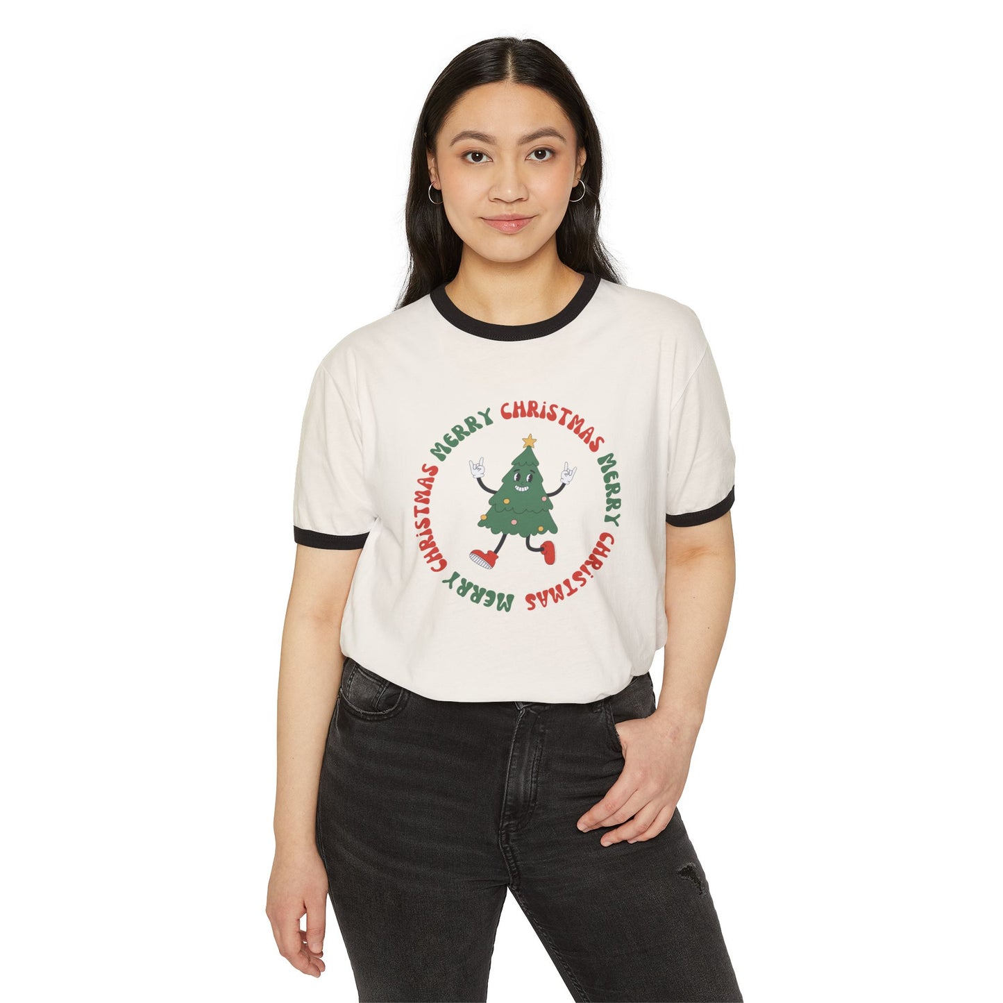 Retro Christmas Ringer Tee
