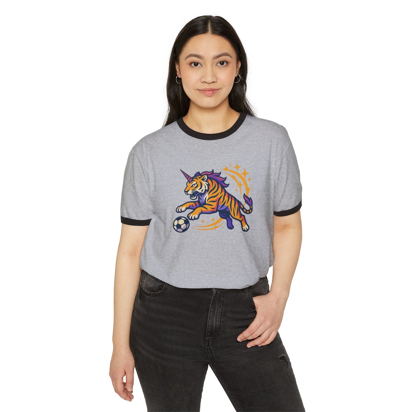 Unicorn Tigers Ringer Tee