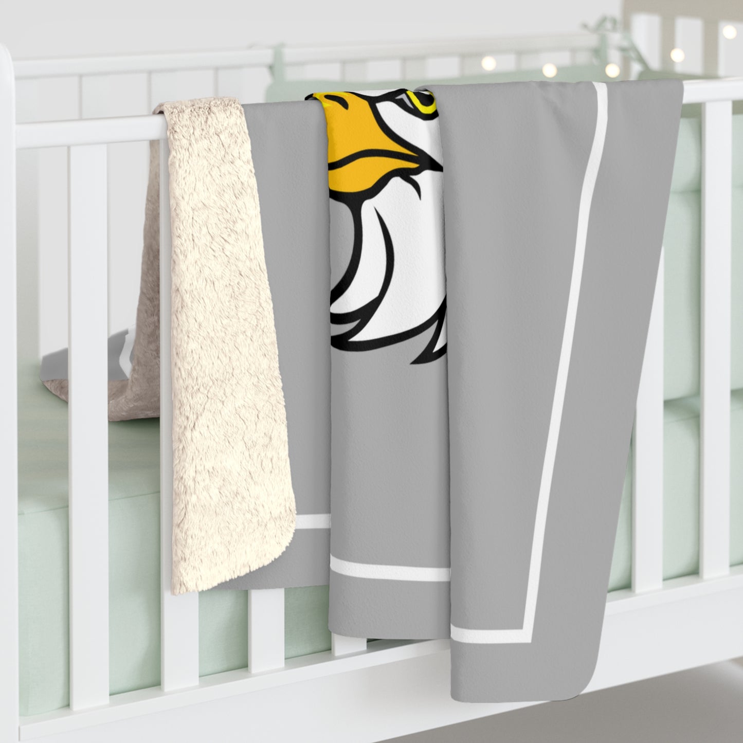 Gray & White BH Sherpa Blanket