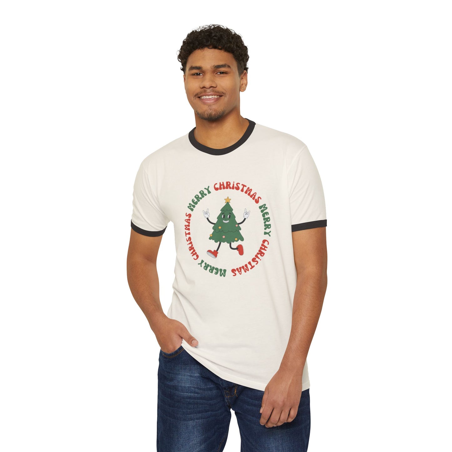 Retro Christmas Ringer Tee