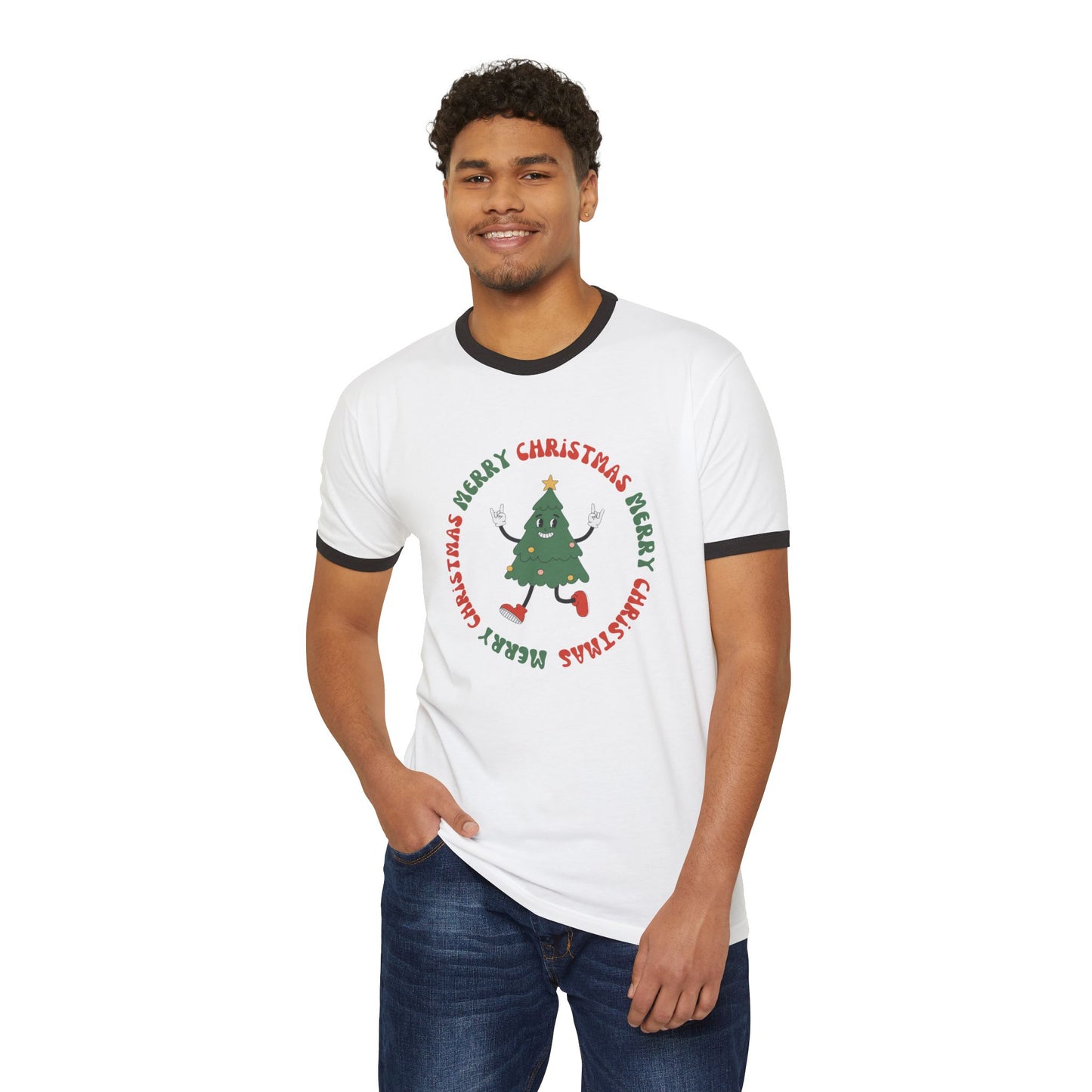 Retro Christmas Ringer Tee