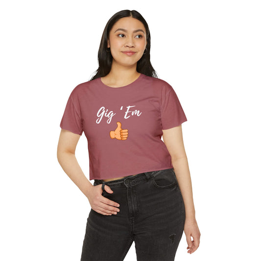 Gig 'Em Cropped Tee
