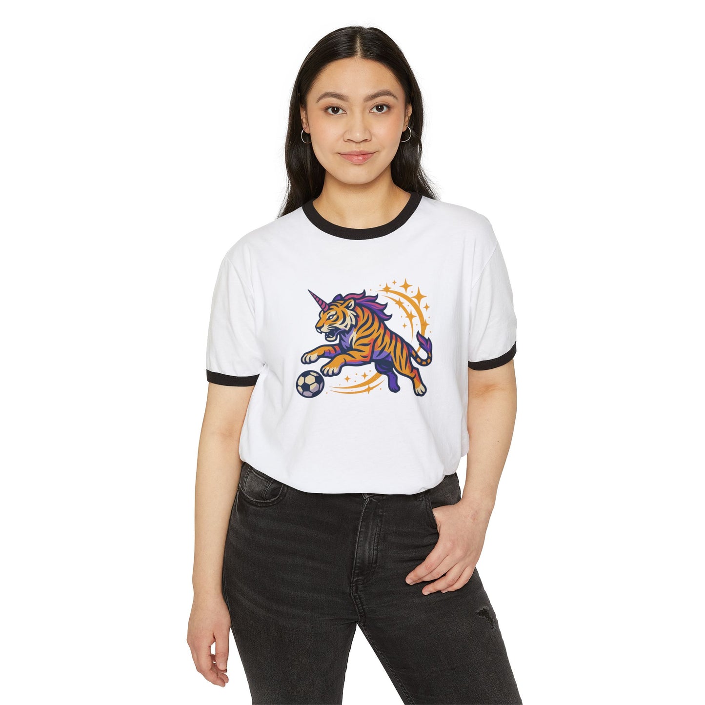 Unicorn Tigers Ringer Tee