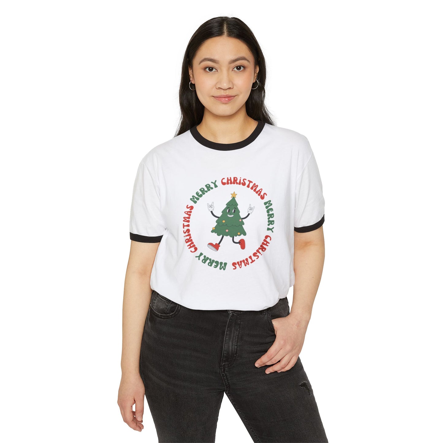 Retro Christmas Ringer Tee