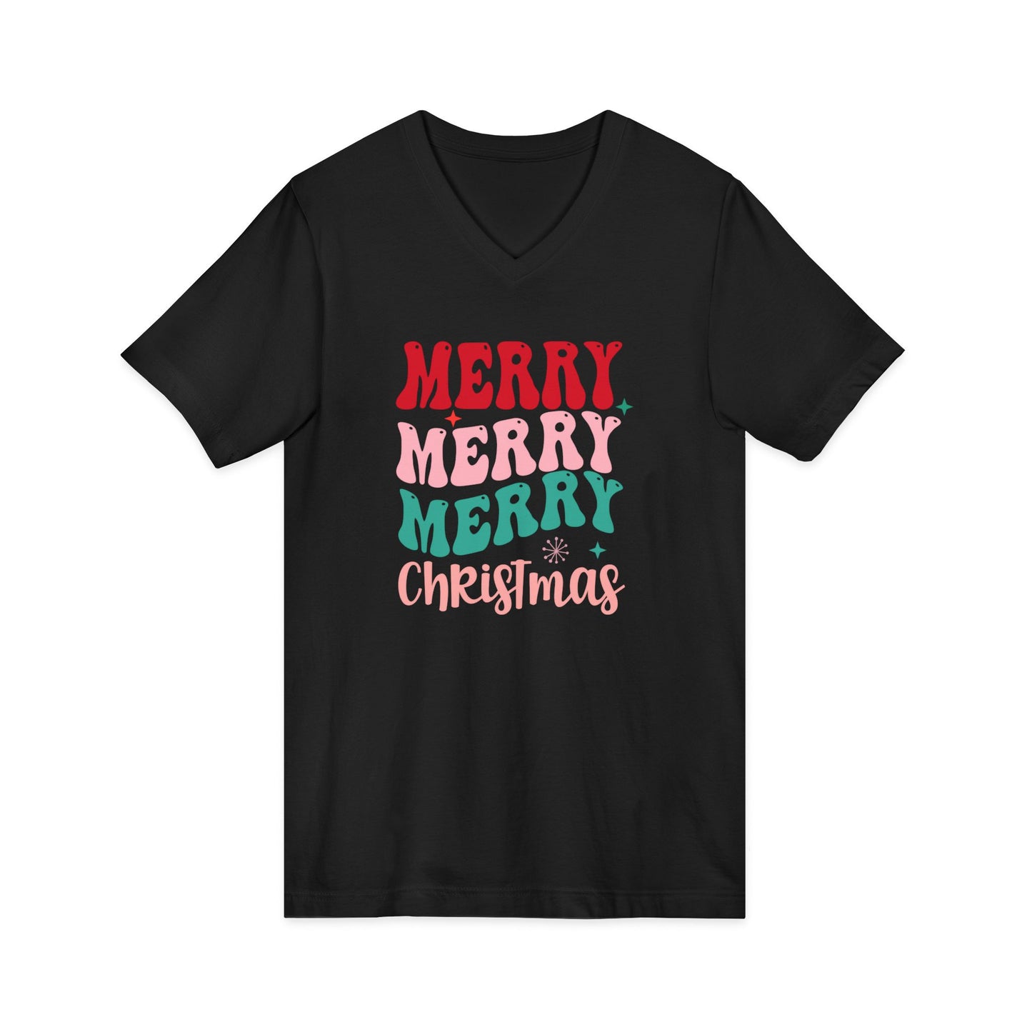 Merry Merry Merry Christmas V-Neck Tee